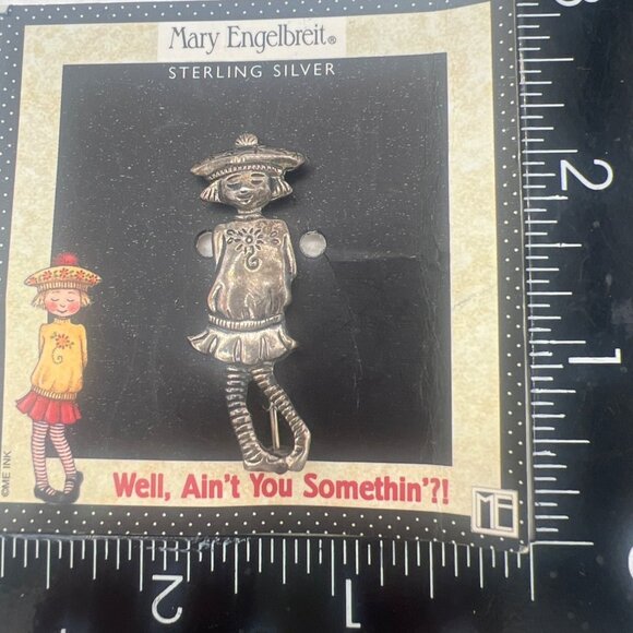 Mary Engelbreit Jewelry - Mary Engelbreit Sterling Silver Pin Mexico 925 Well Aint You Somethin Girl Desig